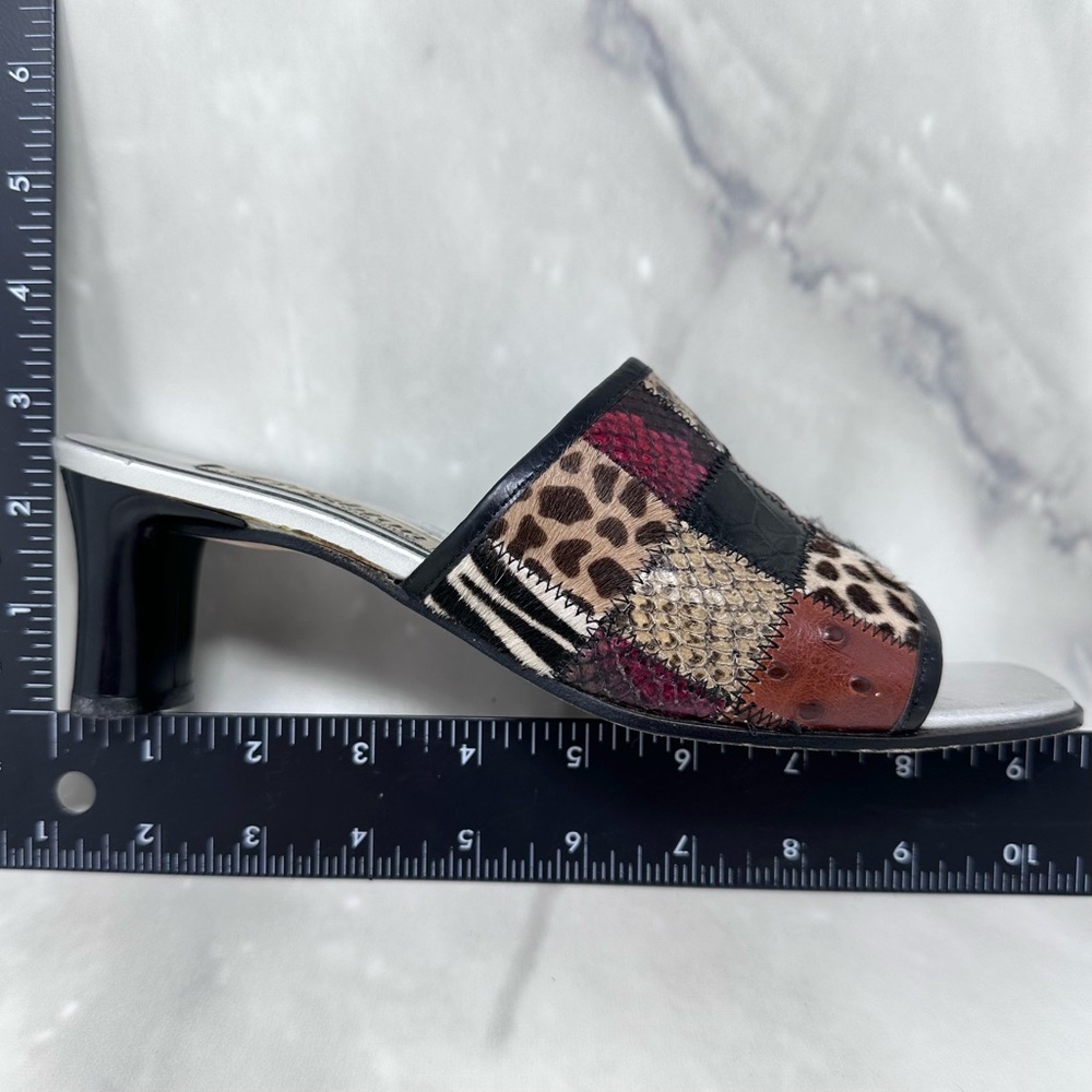 Brighton Busywork Patchwork Animal Print Mule Slide Heel Sandal Womens Size 8 - Picture 10 of 10